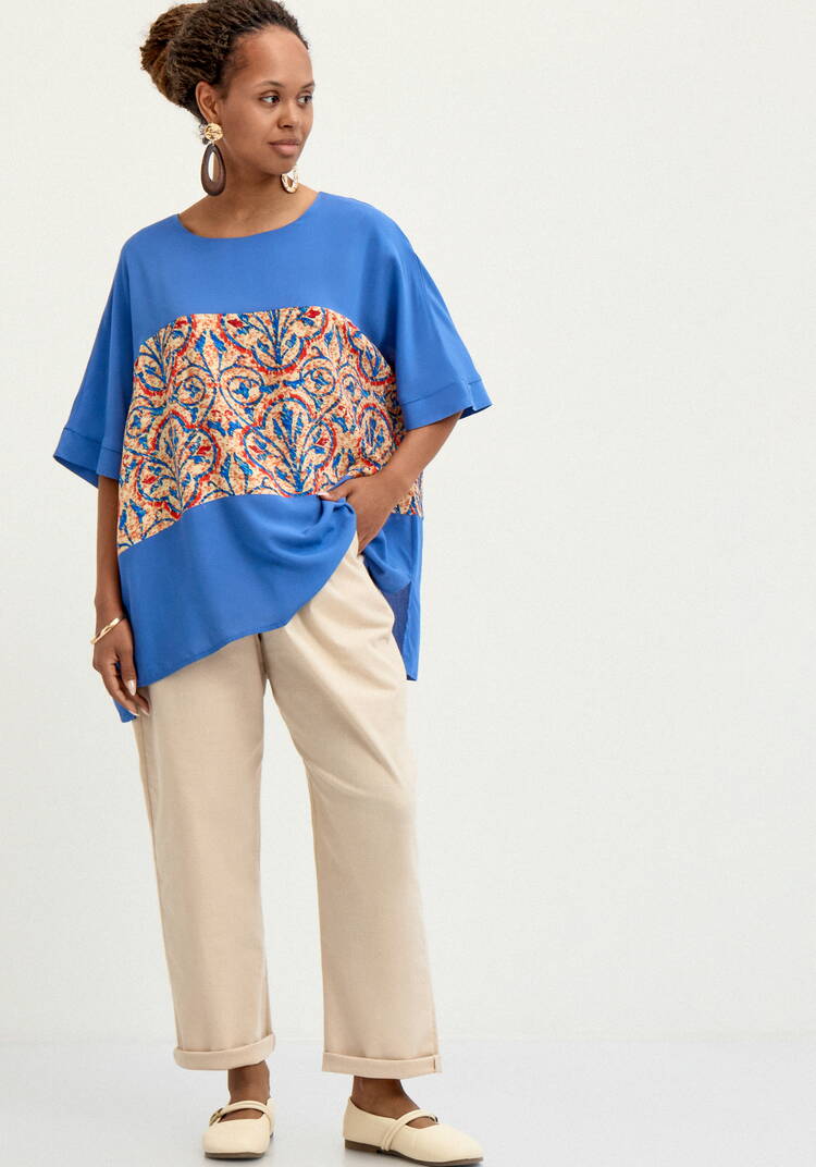 Брюки прямые изо льна с карманами шир.  750, рис. 8