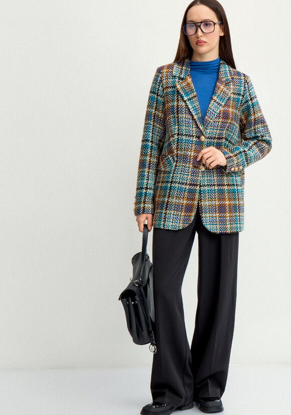 Пиджак из твида в клетку на подкладе шир.  580, рис. 13