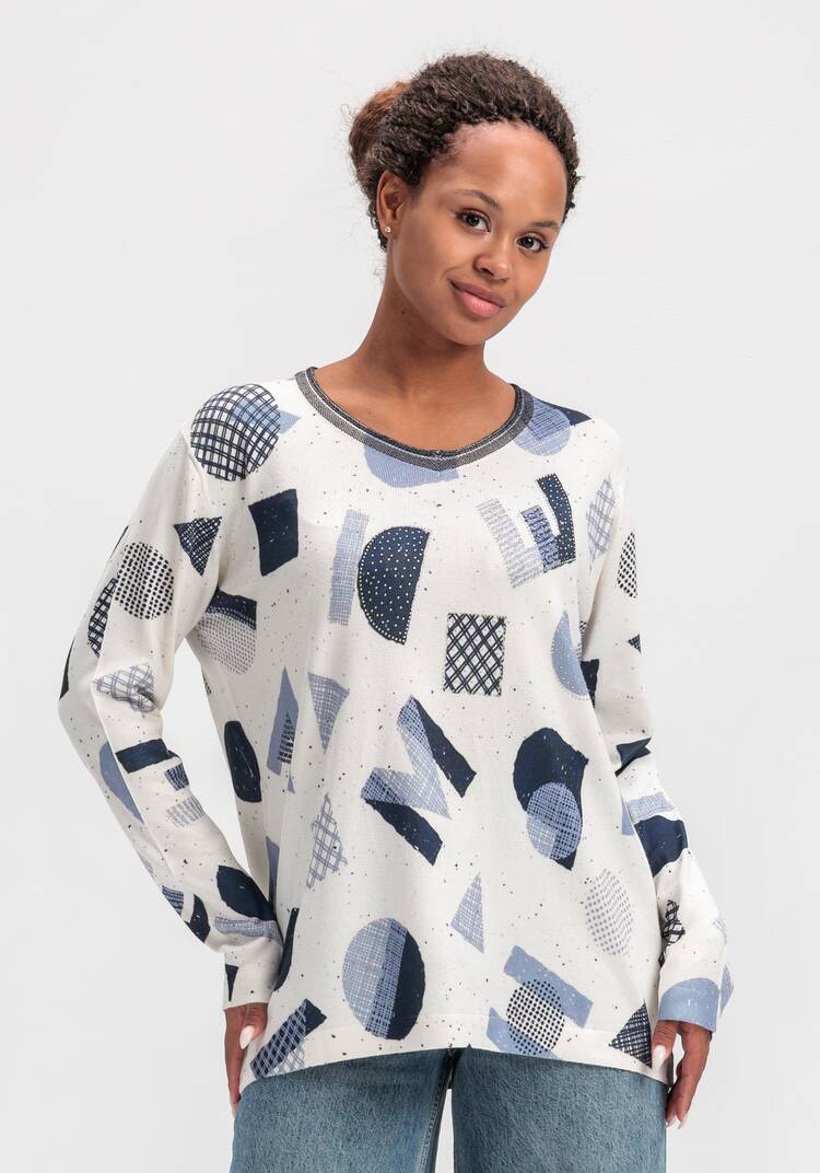 Джемпер с рисунком и стразами шир.  750, рис. 6