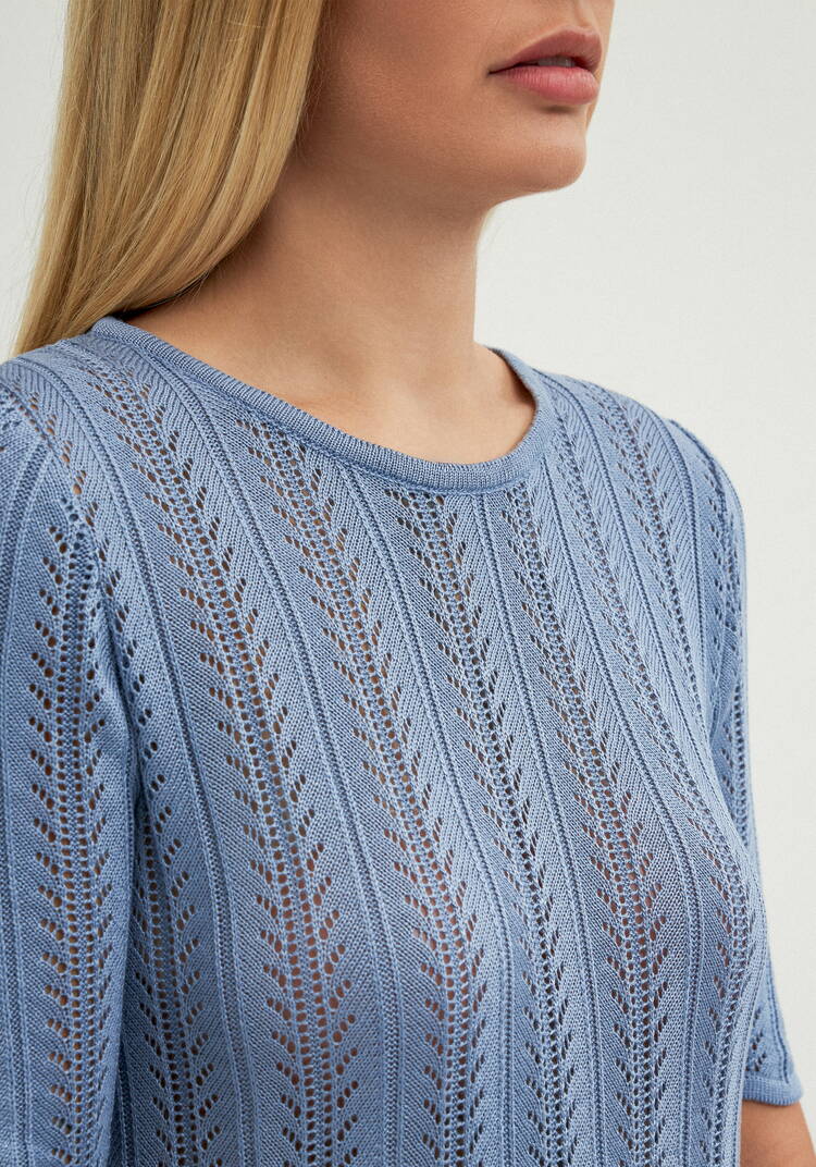 Джемпер с ажурным вертикальным рисунком шир.  750, рис. 12