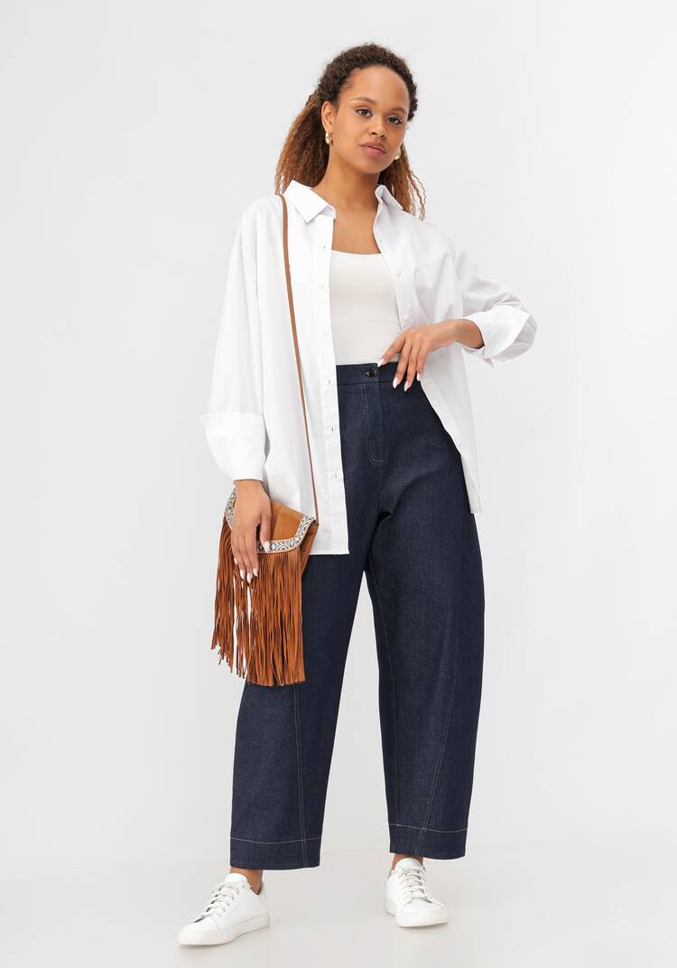 Джинсы бананы с комфортным поясом шир.  750, рис. 8