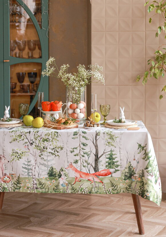 Скатерть с пропиткой Лесная сказка шир.  580, рис. 1