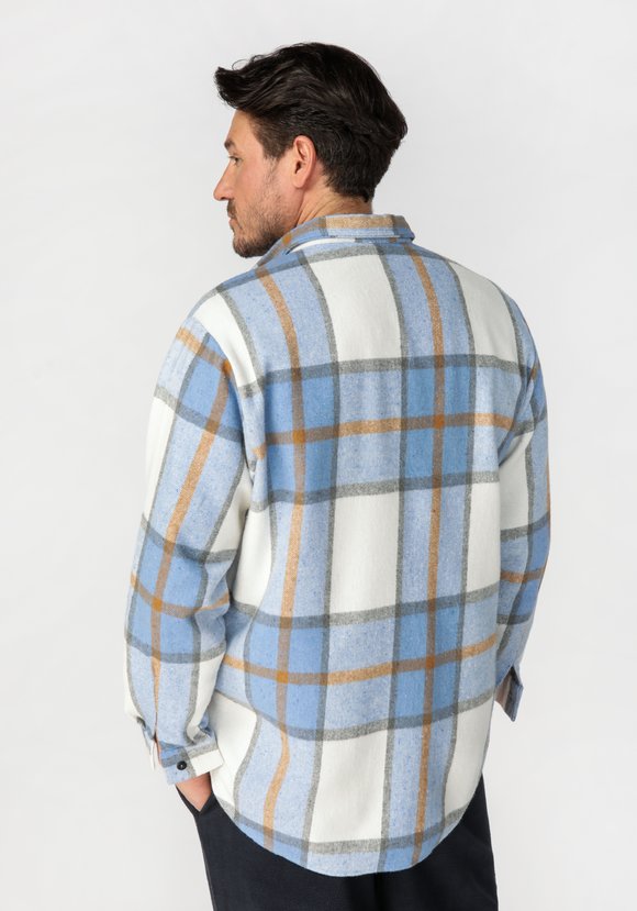 Рубашка мужская в крупную клетку шир.  580, рис. 13