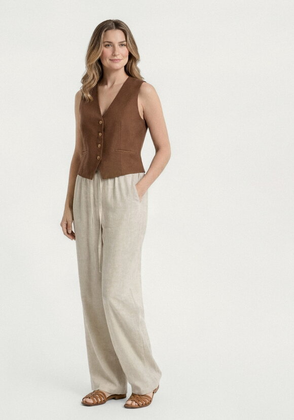 Брюки прямые от бедра из льна Шаила шир.  580, рис. 1