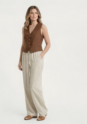 Брюки прямые от бедра из льна Шаила