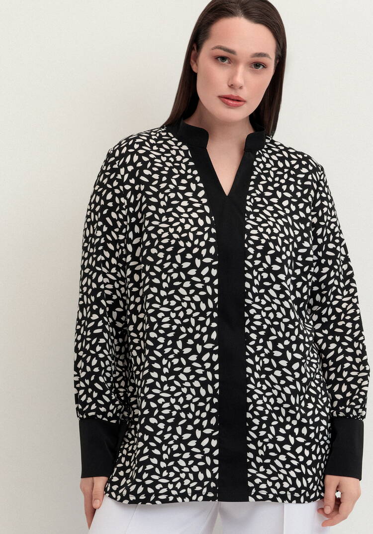 Рубашка с контрастными вставками шир.  750, рис. 11