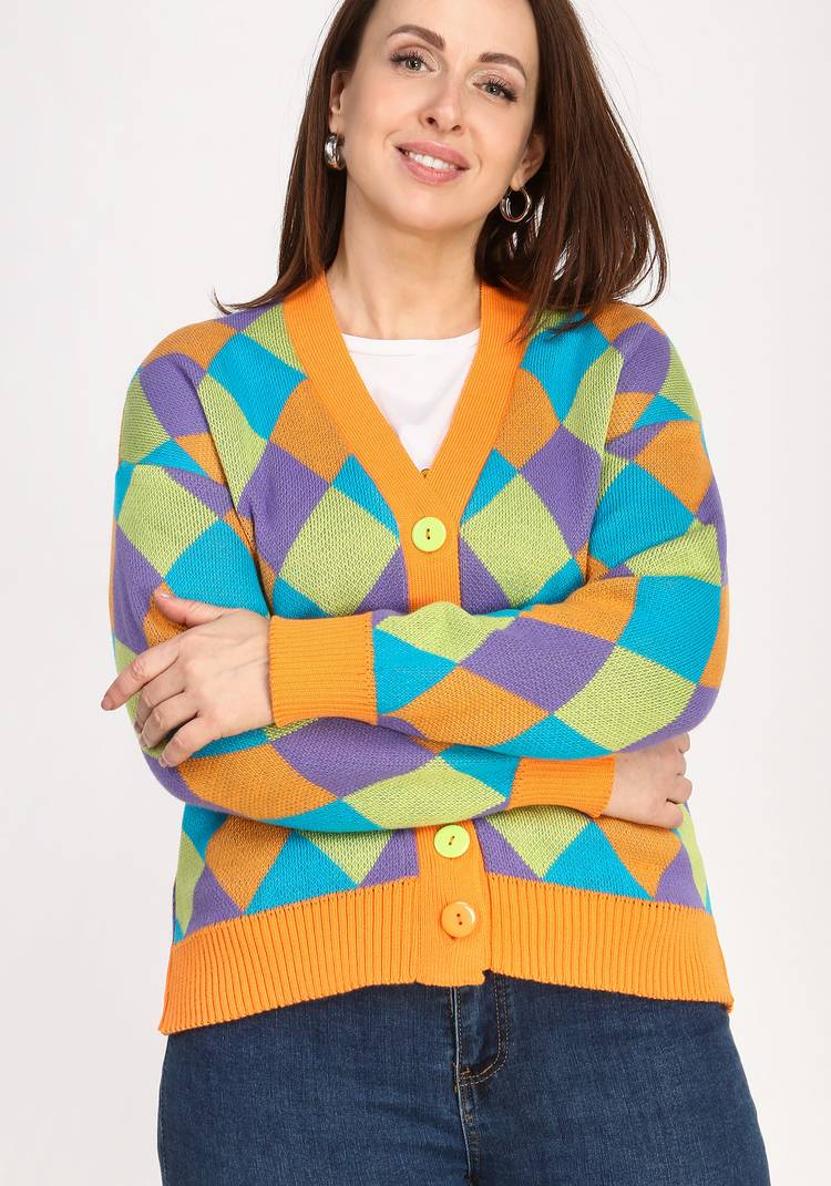 Кардиган Яркие ромбы шир.  750, рис. 13