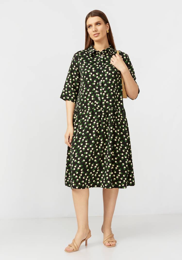 Платье А образное с принтом шир.  750, рис. 5