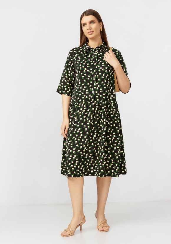 Платье А образное с принтом шир.  580, рис. 5