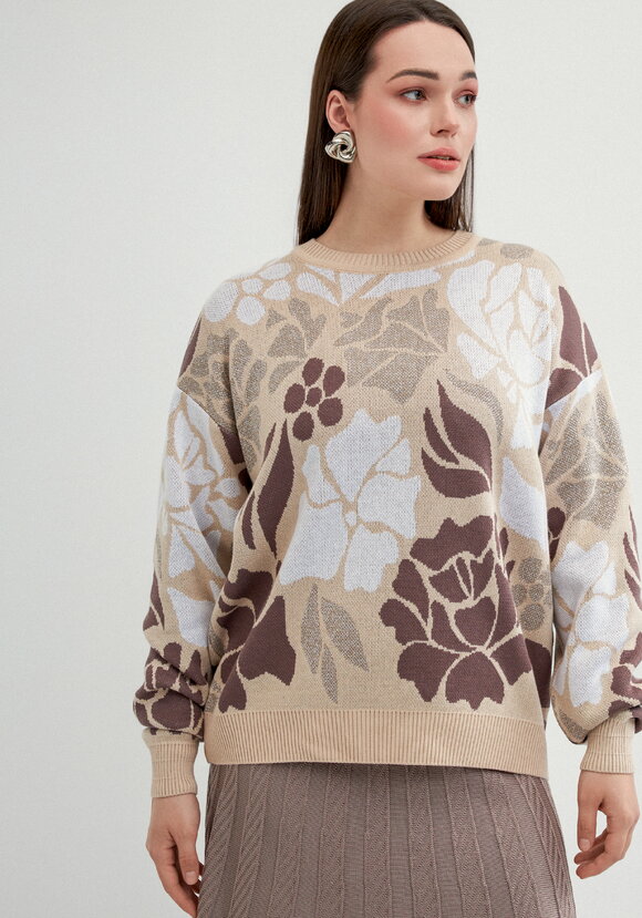 Джемпер прямого силуэта и цветочным принтом шир.  580, рис. 11