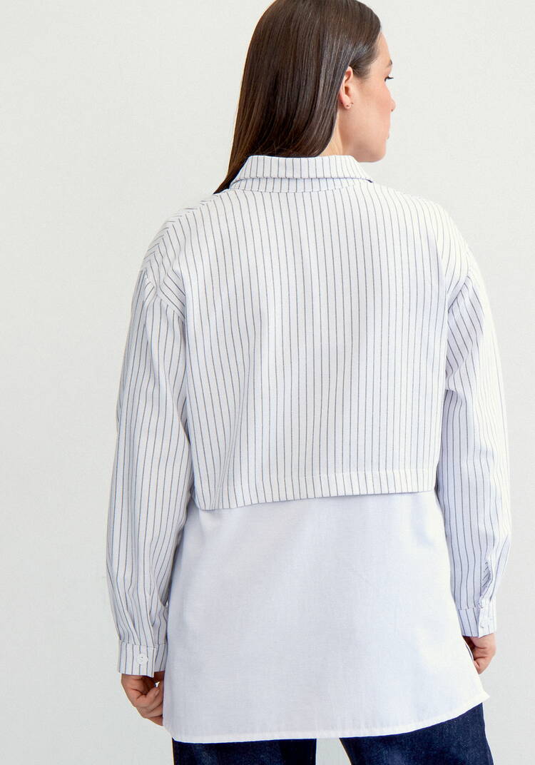 Рубашка с отрезной кокеткой в полоску шир.  750, рис. 10