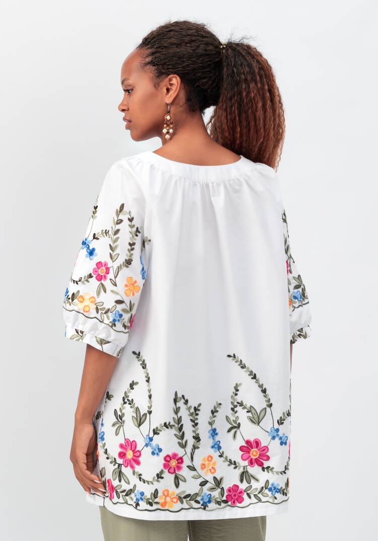 Блуза с цветочной вышивкой и рукавом реглан шир.  750, рис. 21