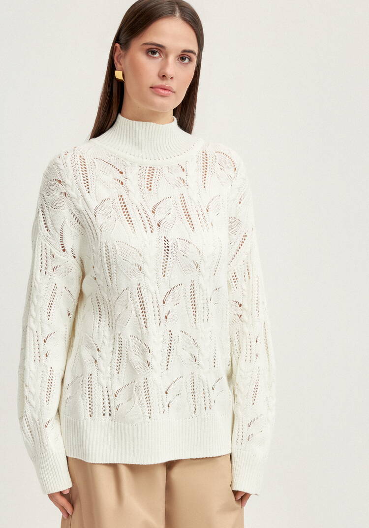 Джемпер с ажурными косами шир.  750, рис. 20