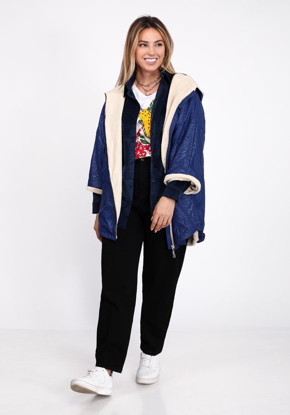 Куртка с капюшоном на подкладке из эко-меха шир.  580, рис. 7