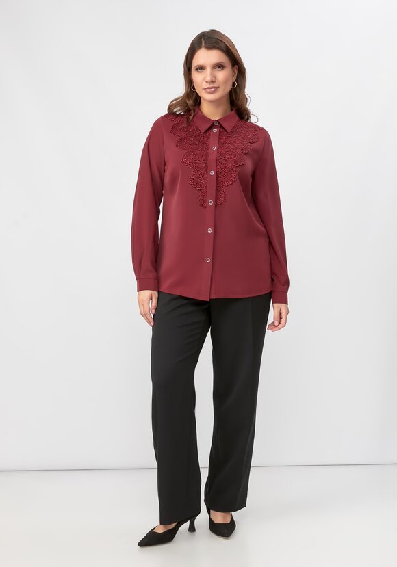 Блуза прямого кроя с ажурным кружевом шир.  580, рис. 24