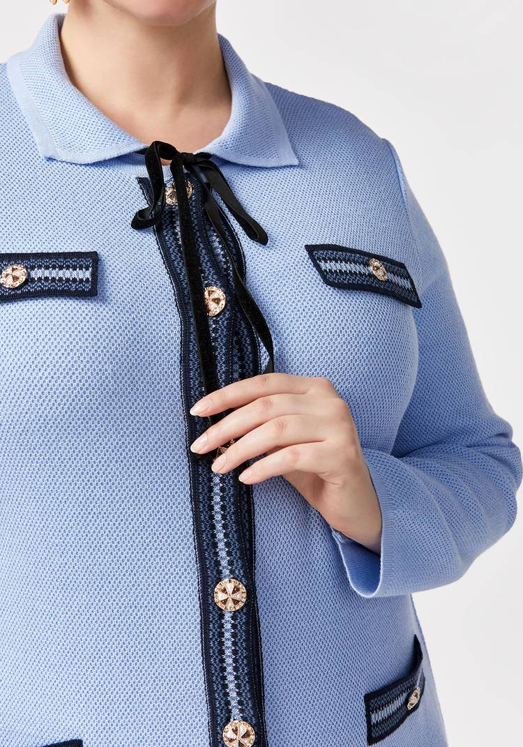 Платье миди с бархатной завязкой на горловине шир.  750, рис. 9