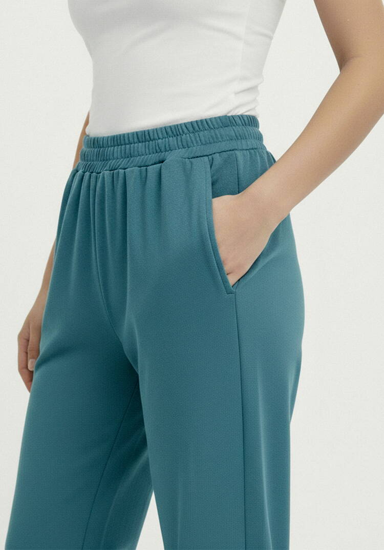 Брюки прямые трикотажные на резинке шир.  750, рис. 13