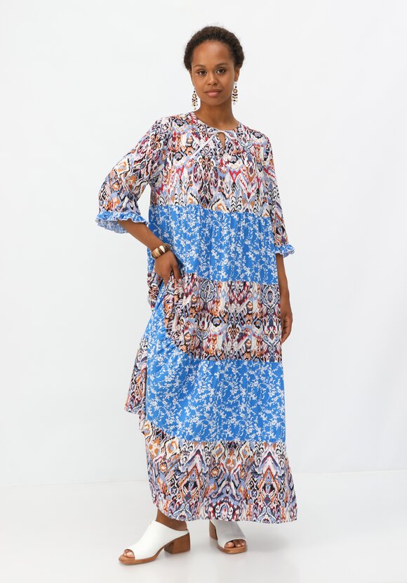 Платье с ярусами и комбинированным принтом шир.  580, рис. 23