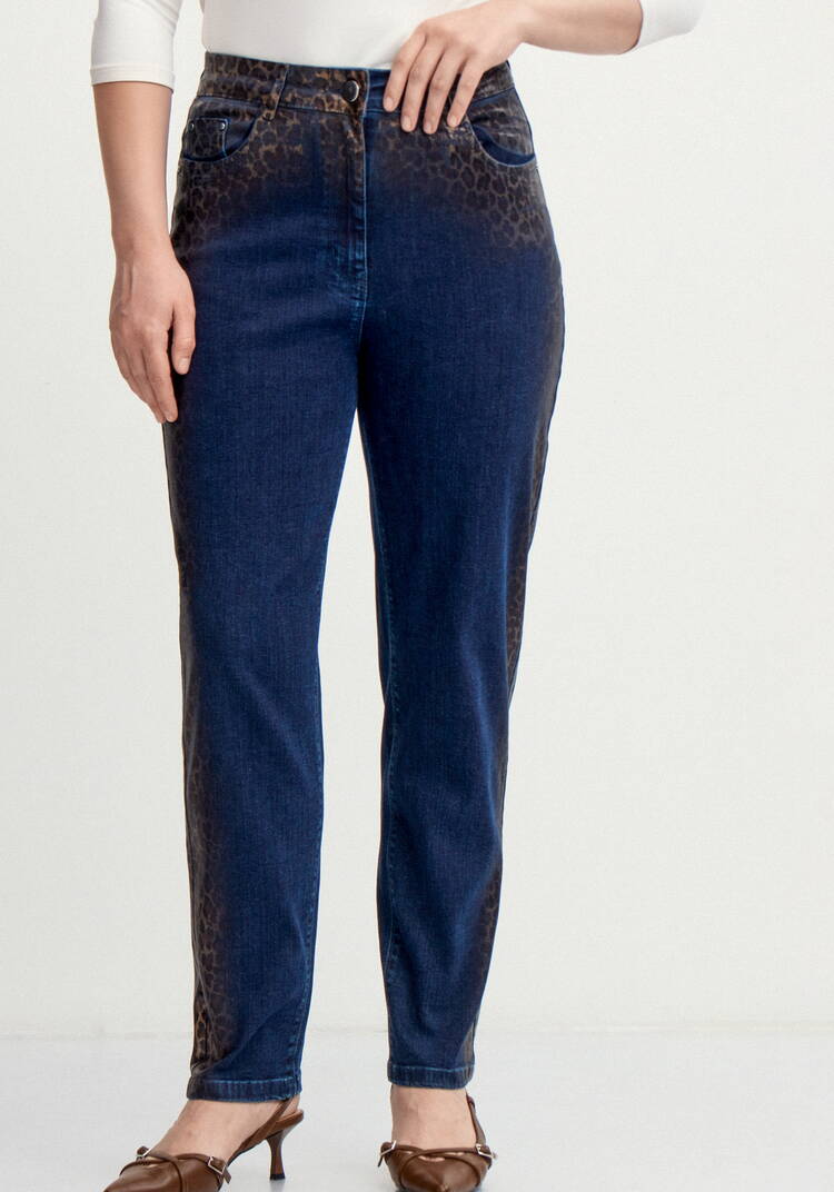 Джинсы с леопардовым напылением шир.  750, рис. 4