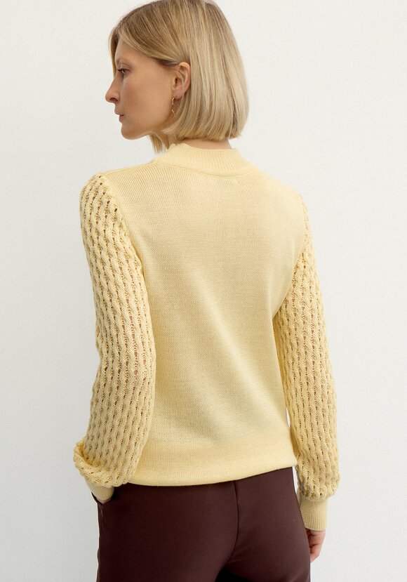 Джемпер с ажурными рукавами объемной вязки шир.  580, рис. 19