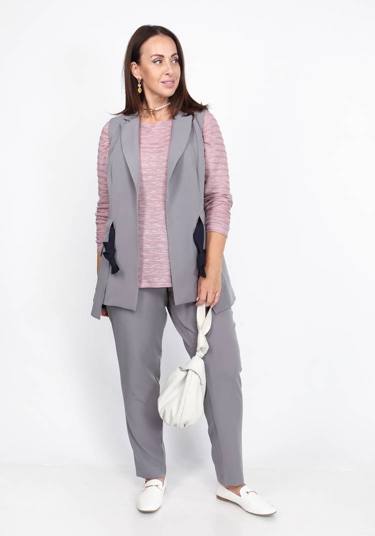 Брюки однотонные зауженные к низу шир.  750, рис. 8