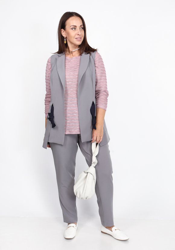 Брюки однотонные зауженные к низу шир.  580, рис. 8