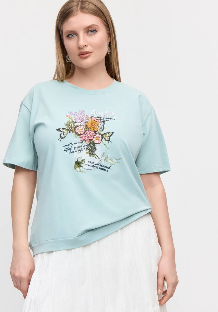 Футболка с вишивкой Флоранс шир.  750, рис. 2