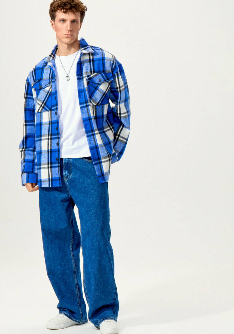 Рубашка в крупную клетку шир.  750, рис. 8