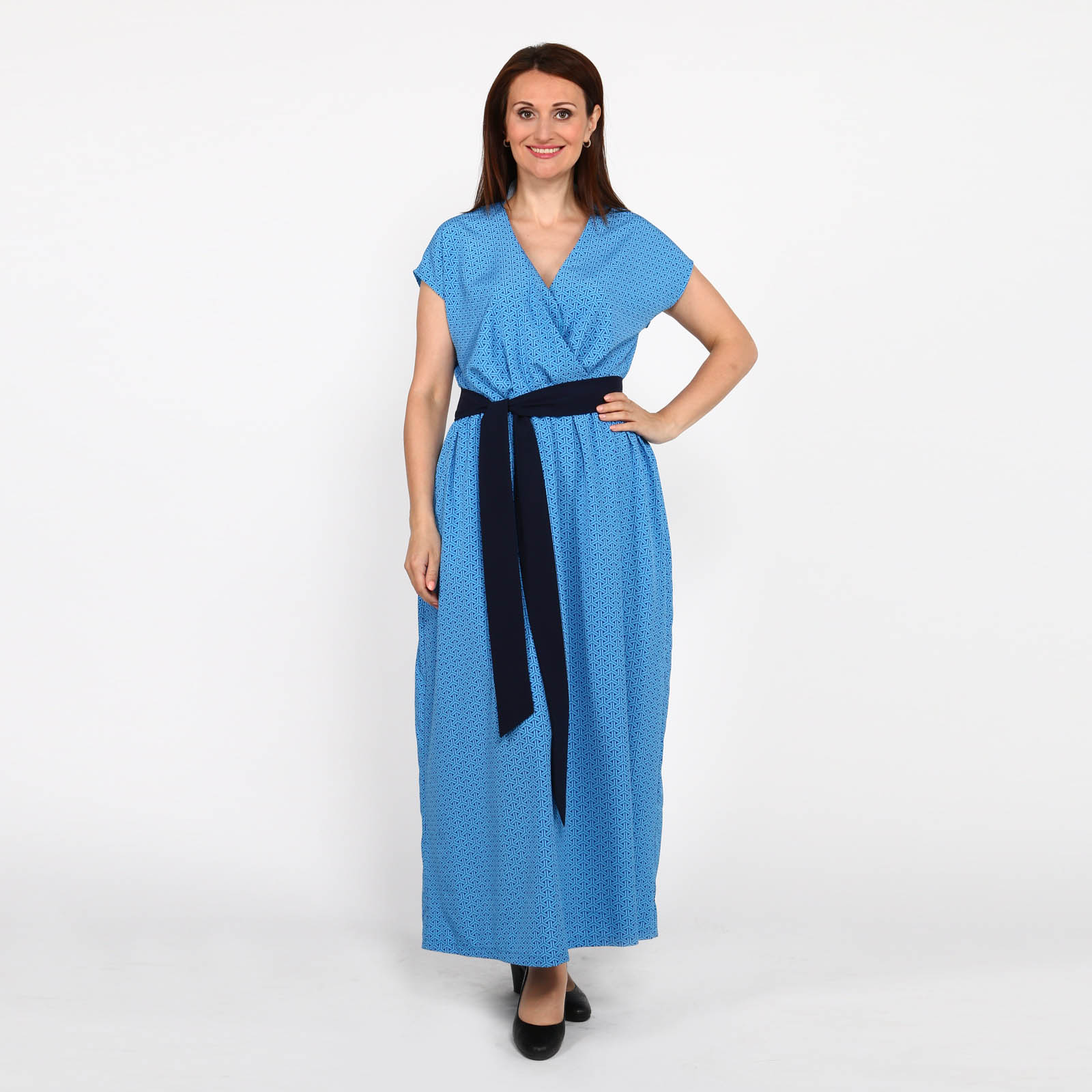 Платье с поясом Bianka Modeno, цвет голубой, размер 52 - фото 1