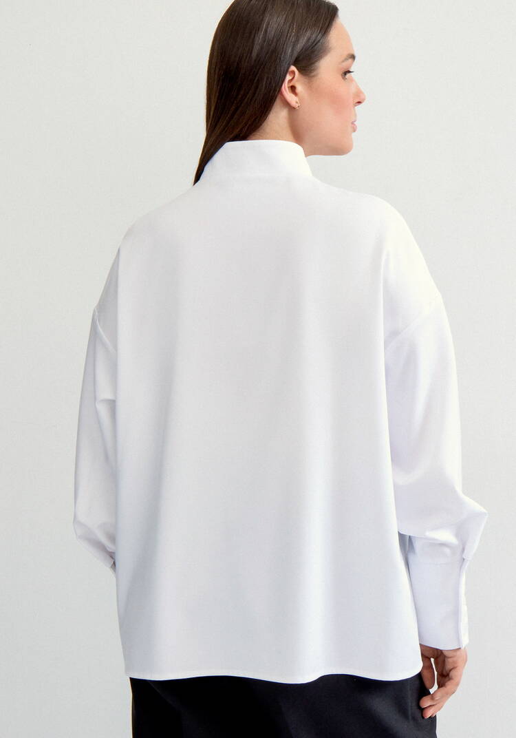 Блуза комбинированная с воротником-стойкой шир.  750, рис. 8