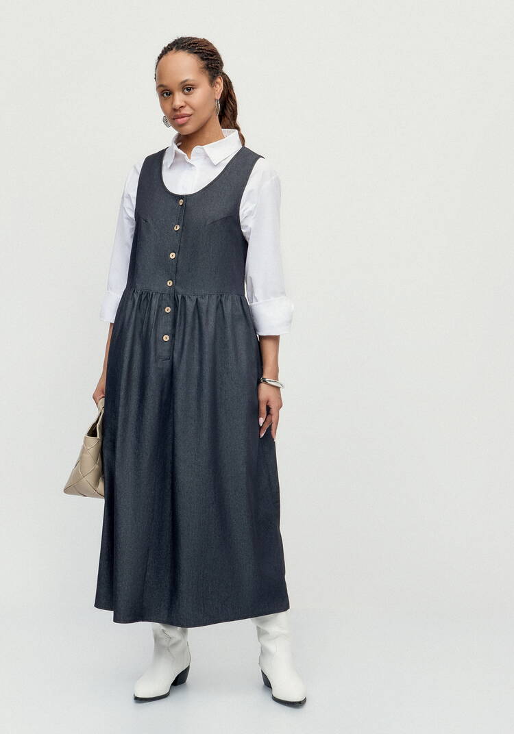 Сарафан оверсайз с отрезной линией талии шир.  750, рис. 8