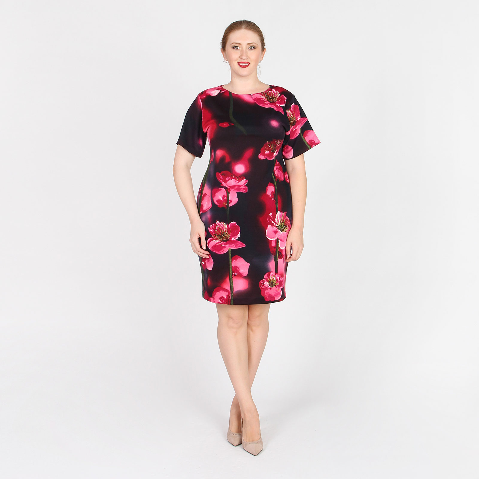 Платье-миди с ярким принтом Петербургский Швейный Дом, цвет розовый, размер 52 - фото 7