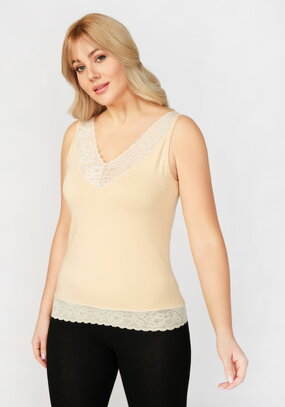 Майка с кружевом по низу Леди Лайма