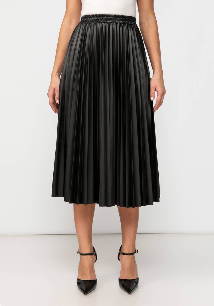 Юбка плиссированная из экокожи шир.  750, рис. 12