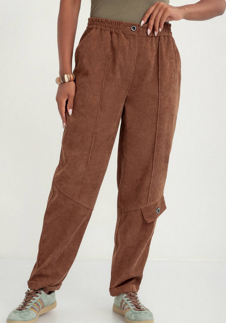 Брюки бананы вельветовые на резинке шир.  750, рис. 33