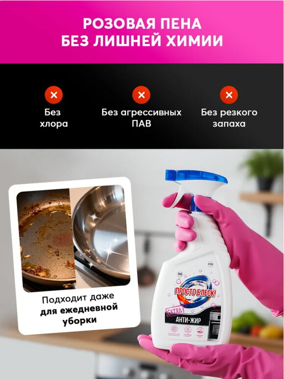 Спрей для удаления жира Экстра пена, 3 шт. шир.  580, рис. 6