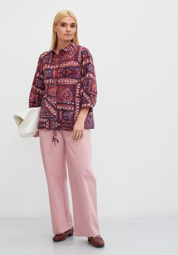 Блуза на кулиске с принтом Жанна шир.  580, рис. 2