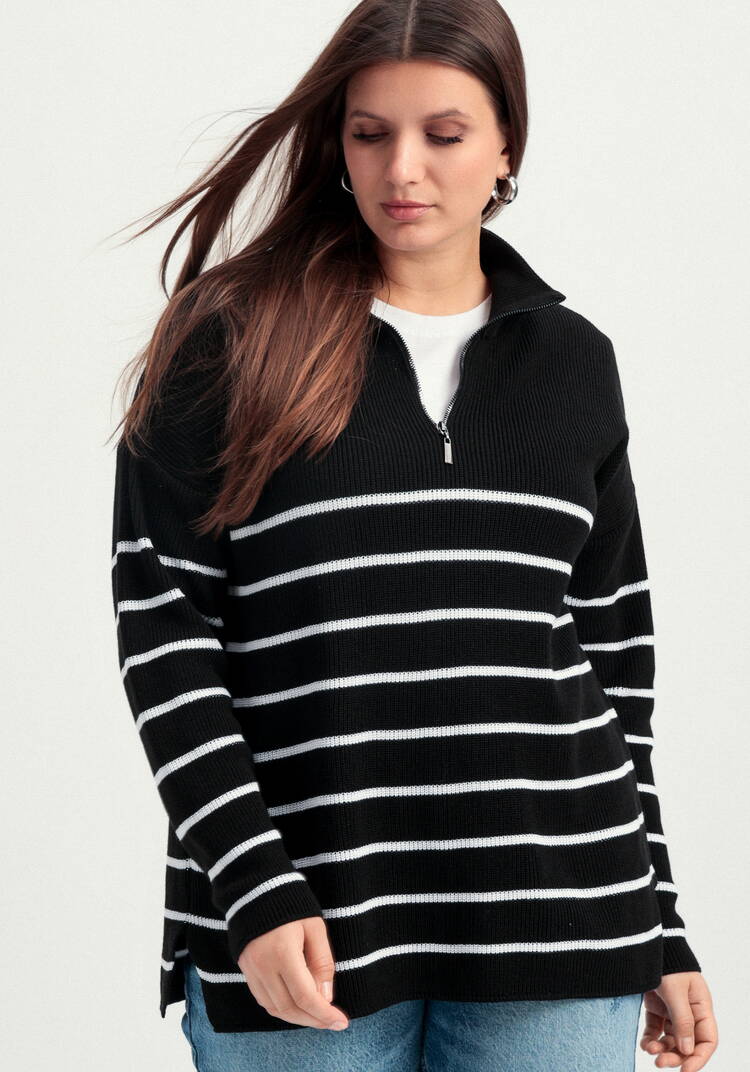 Джемпер в полоску с воротником-поло на молнии шир.  750, рис. 24