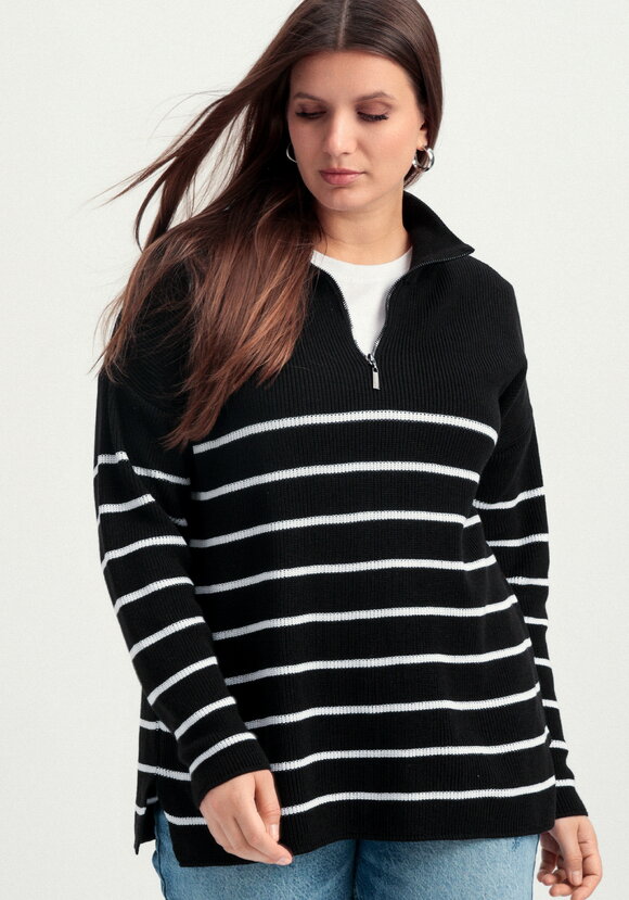 Джемпер в полоску с воротником-поло на молнии шир.  580, рис. 24