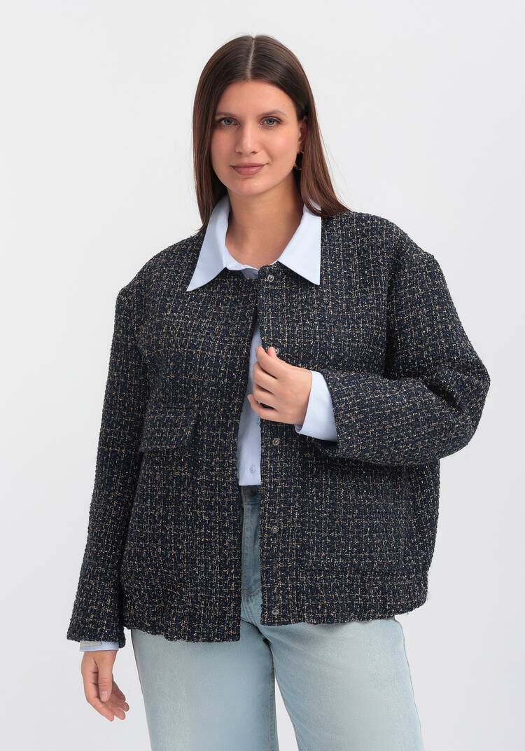 Твидовый бомбер шир.  750, рис. 14