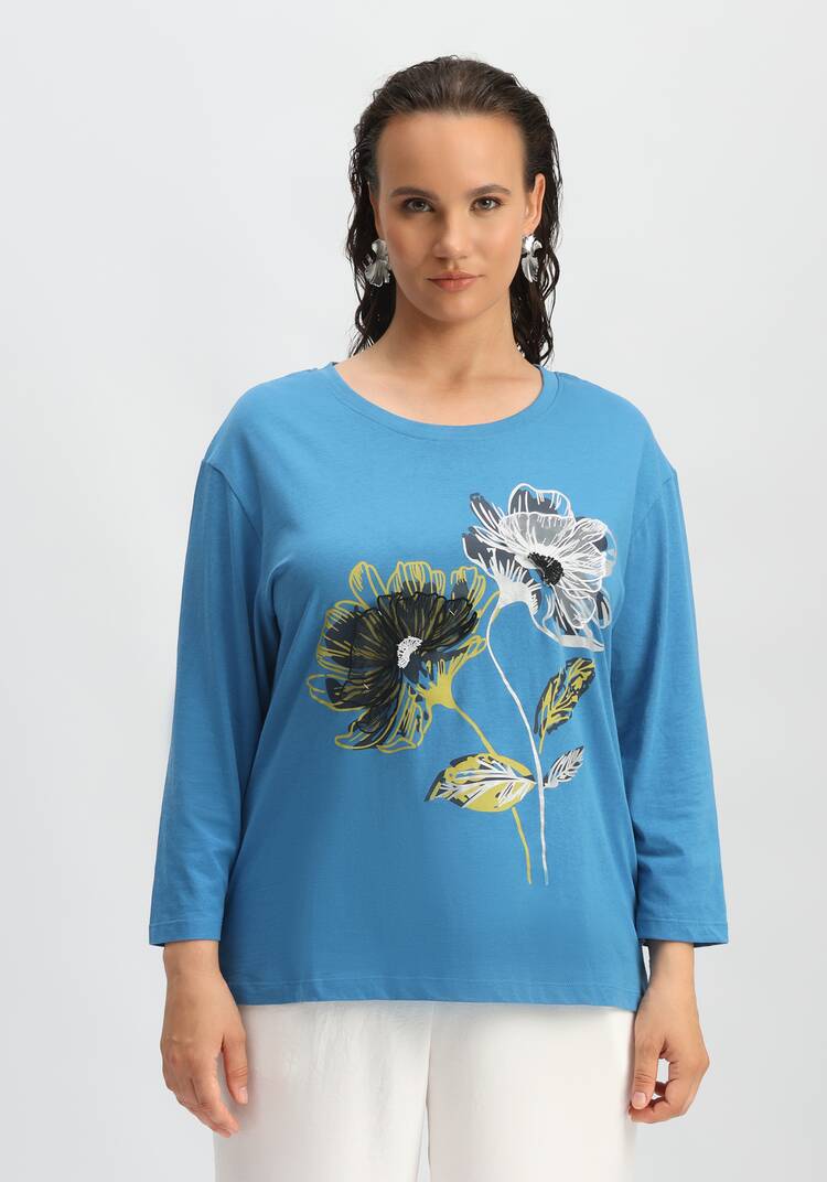 Лонгслив с цветами 3D шир.  750, рис. 12