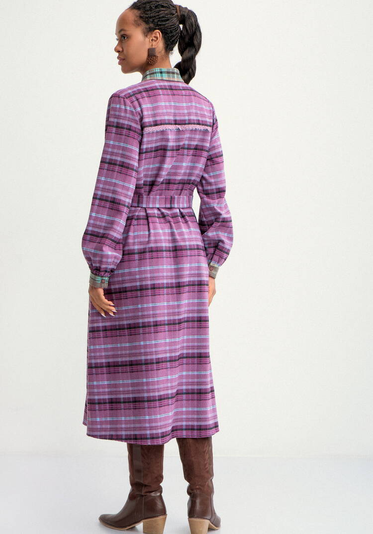 Платье-рубашка в клетку на пуговицах шир.  750, рис. 3