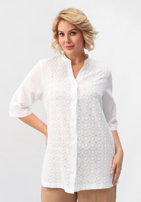 Рубашка из хлопка с шитьем