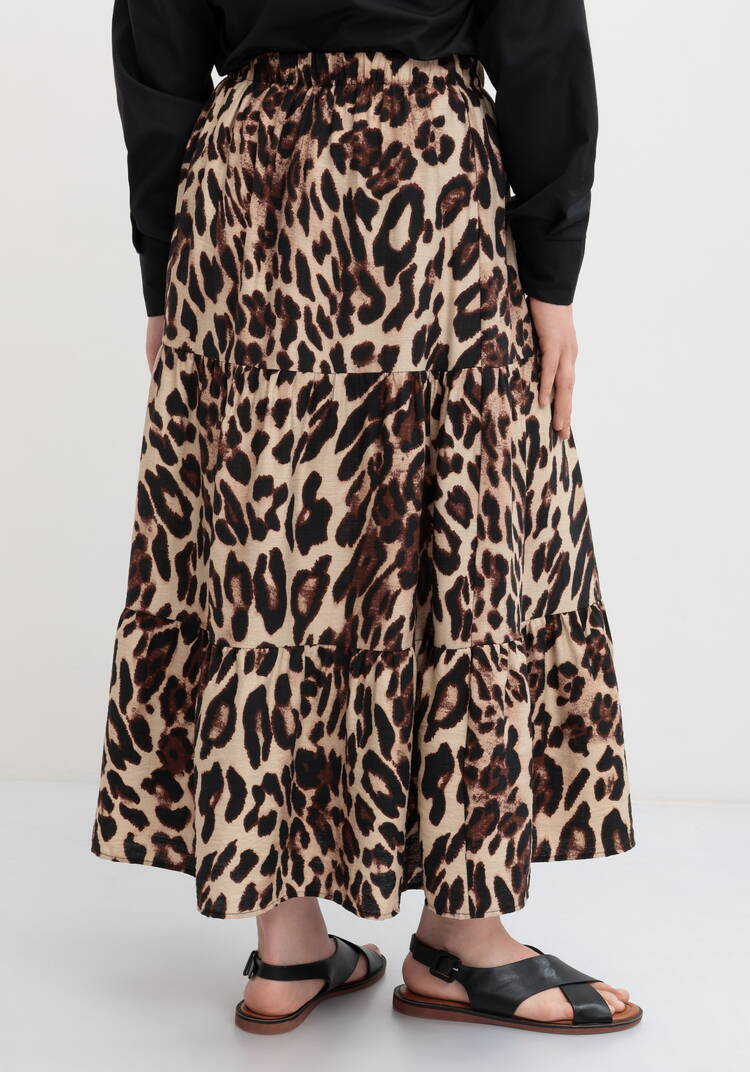 Юбка леопардовая миди шир.  750, рис. 8