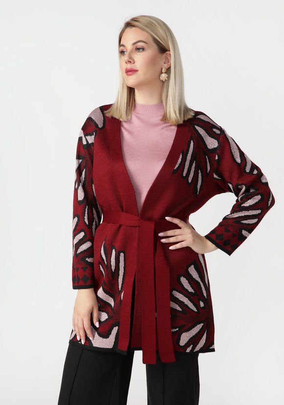 Кардиган с крупным орнаментом шир.  580, рис. 6