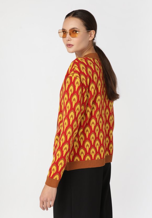 Кардиган с рисунком по стану и рукавам шир.  580, рис. 3