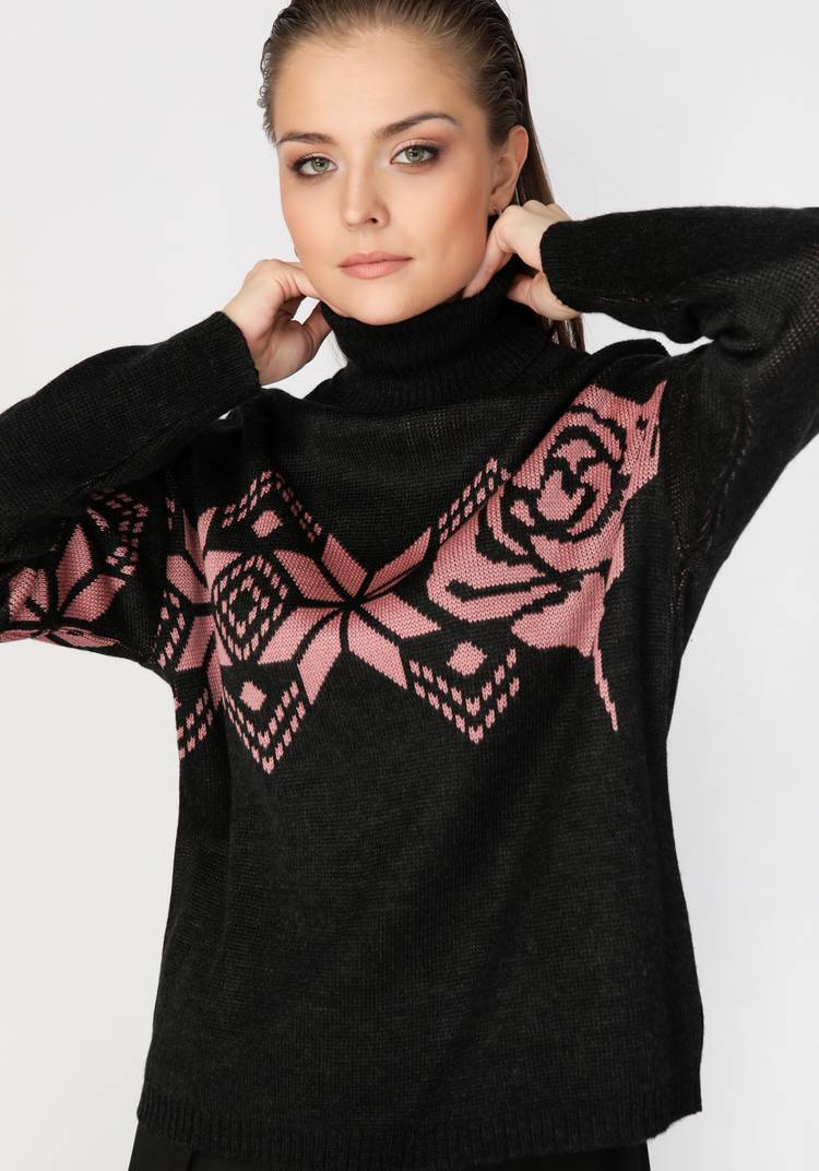 Джемпер с орнаментом по груди и рукаву шир.  750, рис. 7