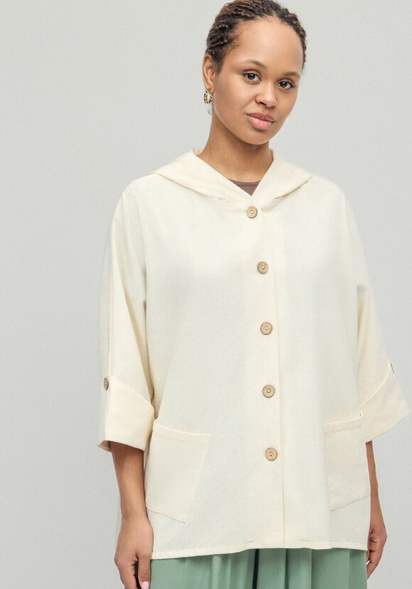 Блуза льняная с рукавами кимоно шир.  580, рис. 4