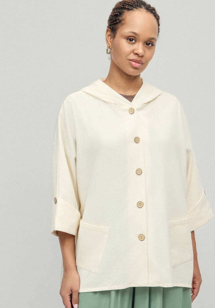 Блуза льняная с рукавами кимоно шир.  750, рис. 4