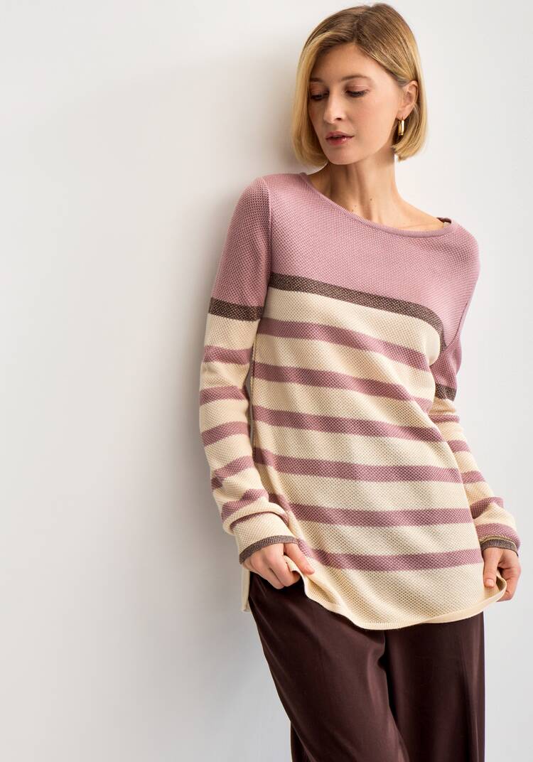 Джемпер в полоску с метанитью шир.  750, рис. 26